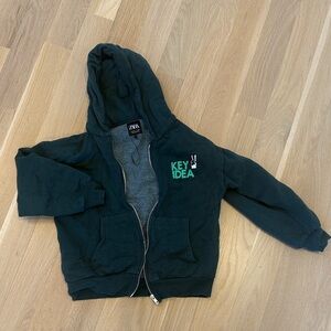 Zara Kids dark green Hoodie with Green Graphic